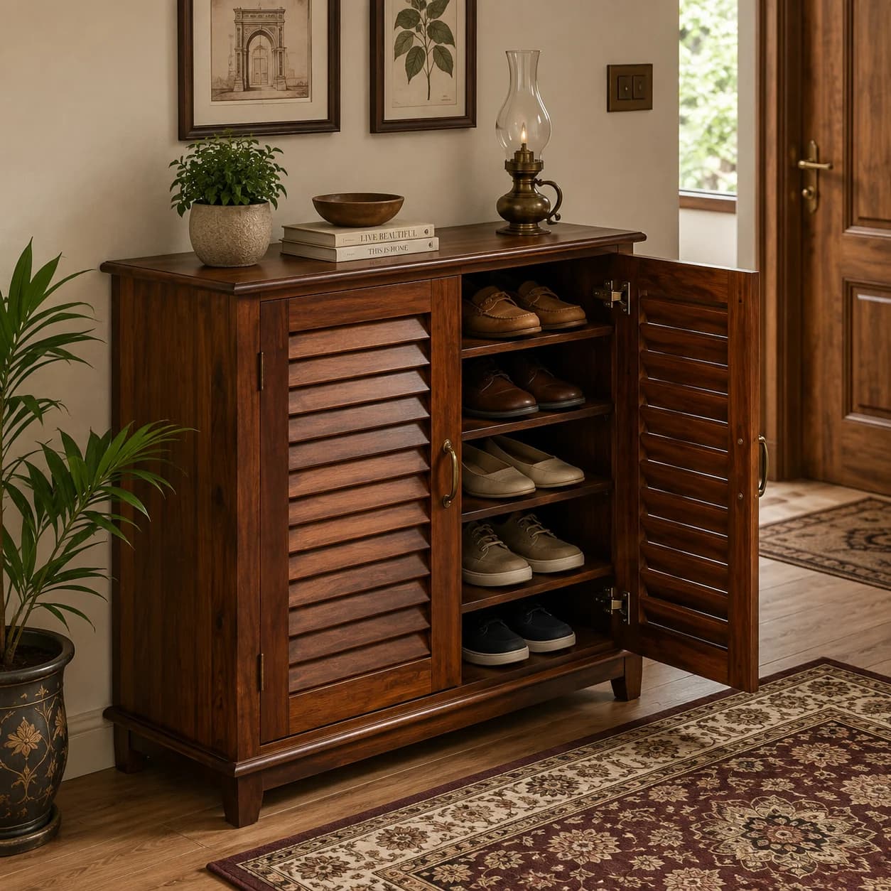 Wooden Shoe Rack