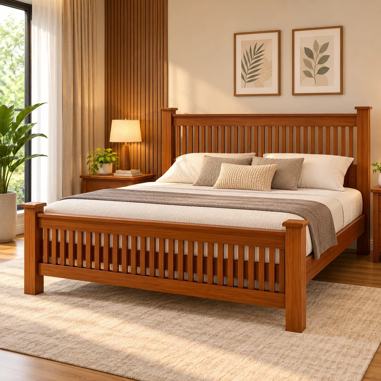 King Size Wooden Bed 3