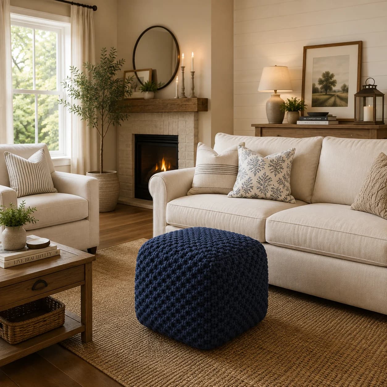 ottomans poufs